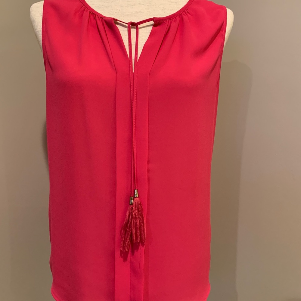 ROSE & OLIVE Fuchsia Tank w/tassel, Size XS